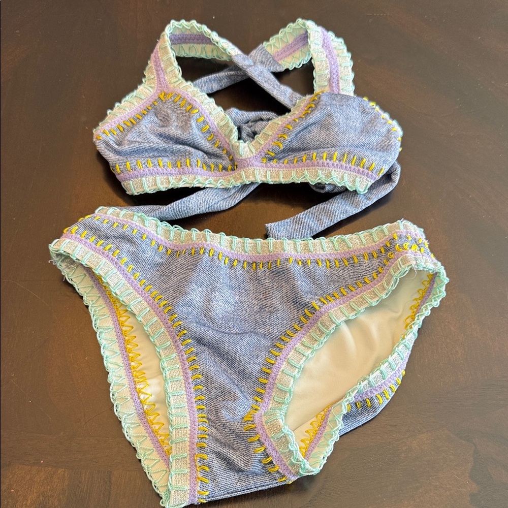 Stylish Kids Swimwear Set in Blue and Yellow